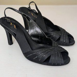 Party/Nite Out Nina Black Lustre Heels